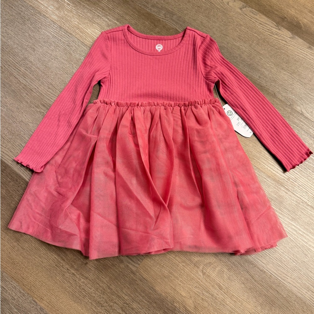 Wonder Nation Pink Tutu Dress Long Sleeve 3t